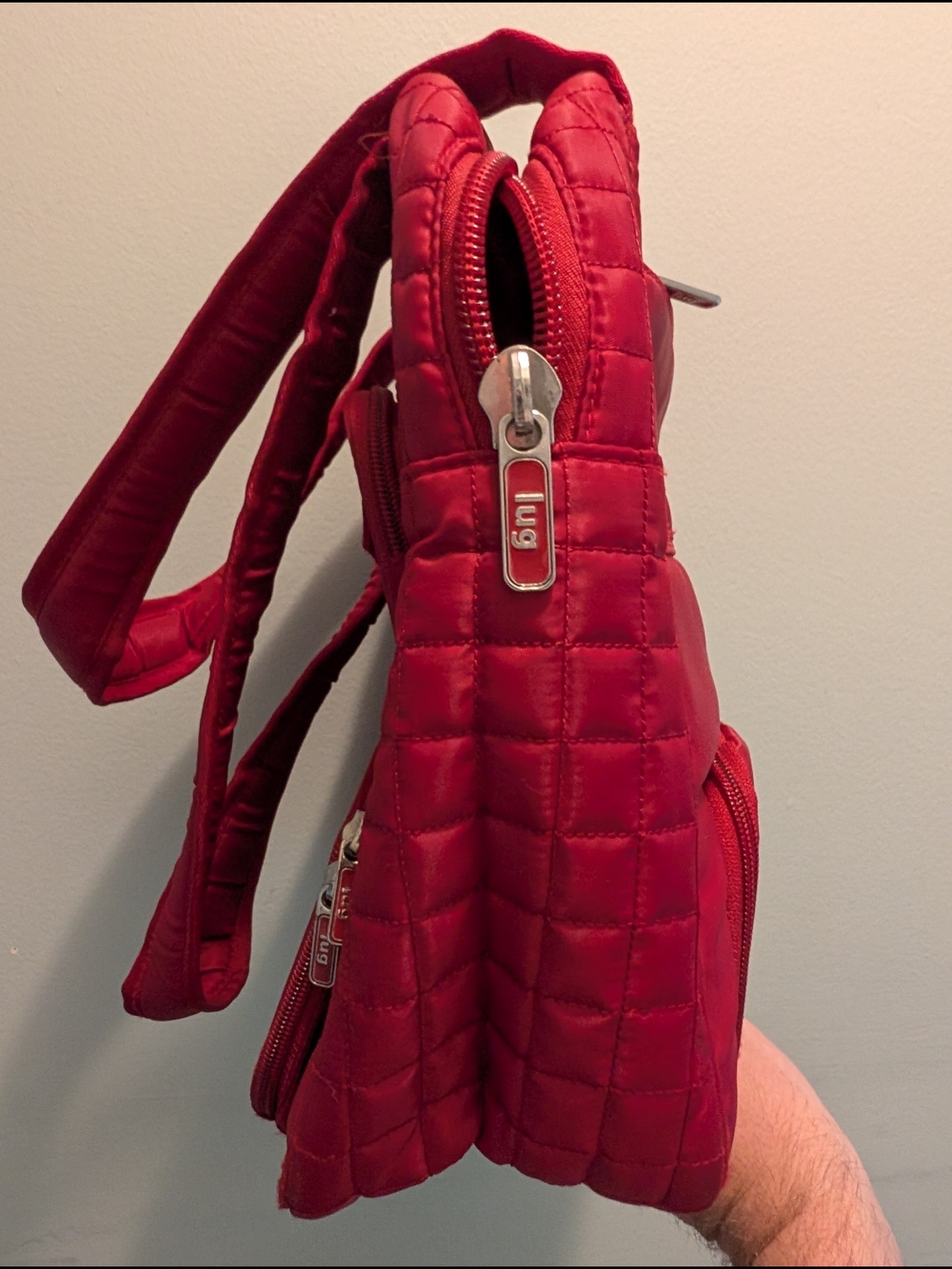 Lug Puddle Jumper Quilted Travel Tote Bag - Crimson Red (Mint Condition!) - Picture 5 of 10